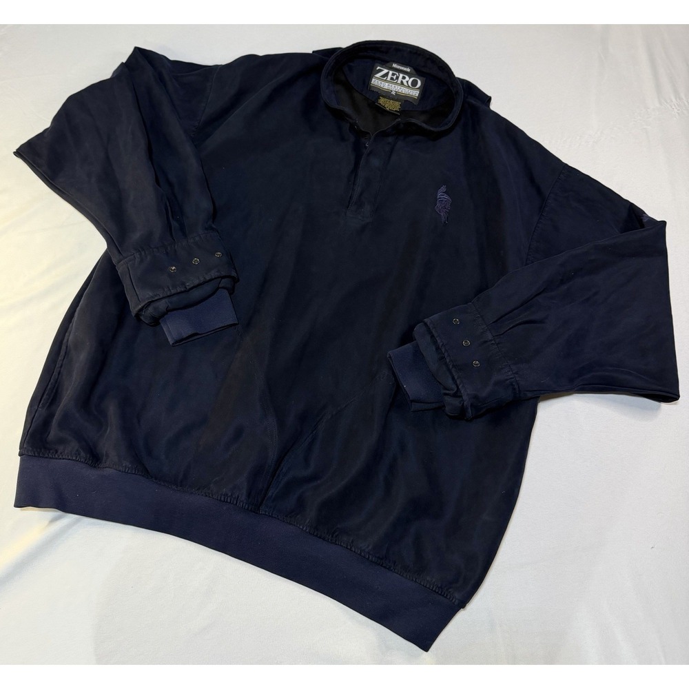 Zero Restriction Jacket Mens XL Blue Microsuede Snap Up Pullover Golf Golfer